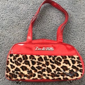 Lux de Ville Glitter Red Leopard Purse